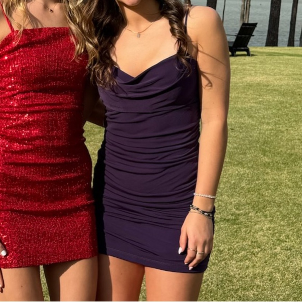 formal purple dress